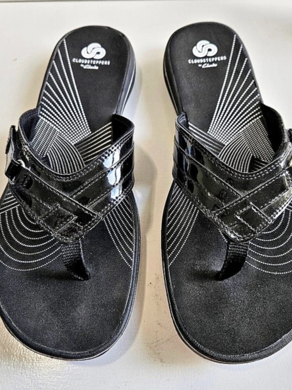 Clarks Cloudsteppers Brinkley Black Sandals US 12M